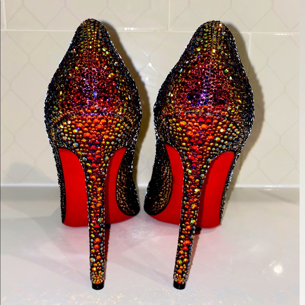 Christian Louboutin Savorski crystal embellished red bottom pumps